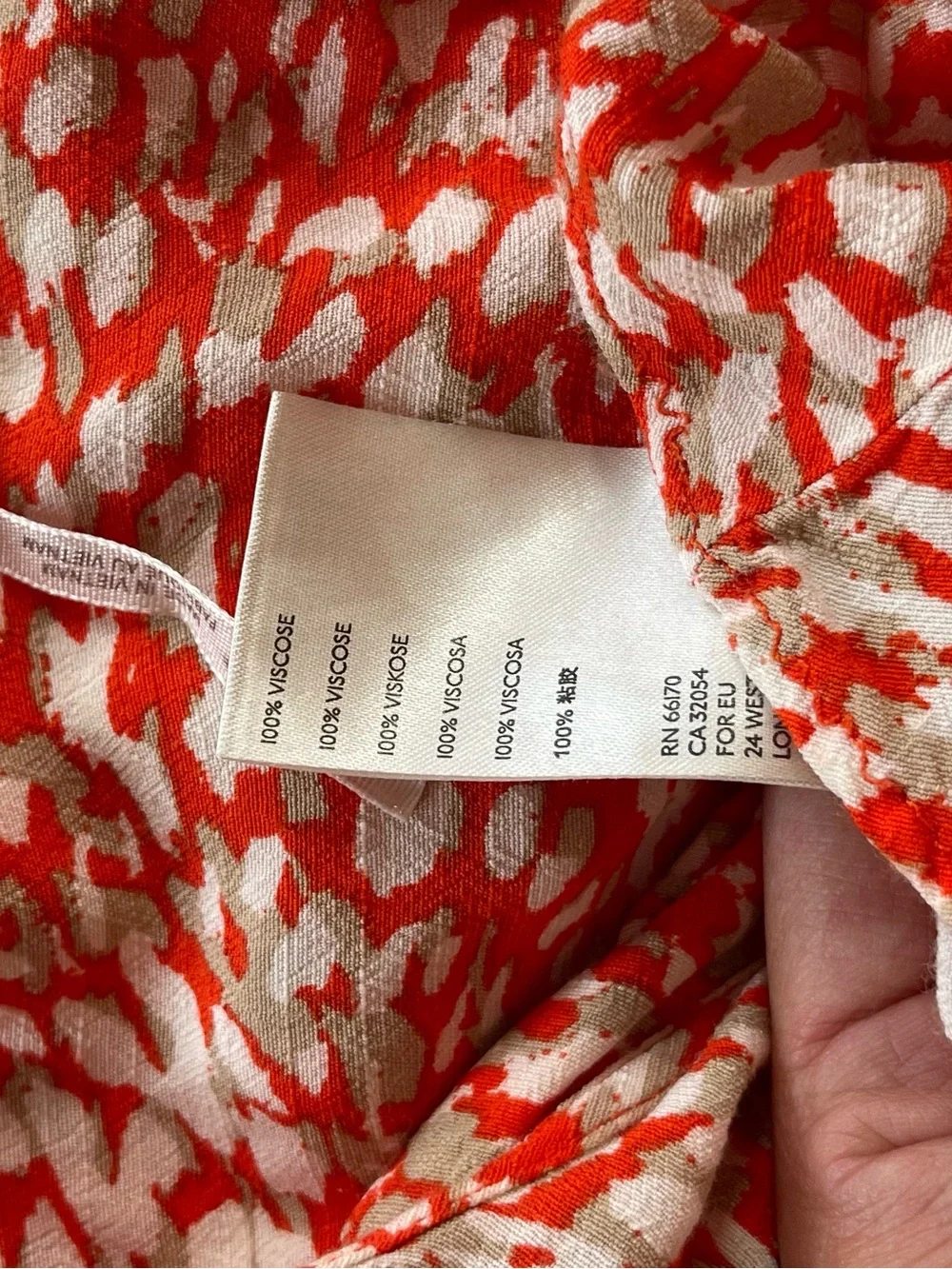 Free People Orange and White Ruffle Wrap Mini Dress
